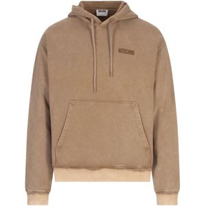 Moschino, Heren, Sweatshirts & Hoodies, Bruin, Maat: S Katoen,