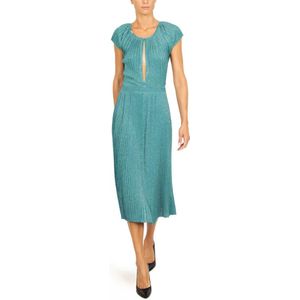 Elisabetta Franchi, Dames, Jurken, Groen, Maat: XL Jersey,