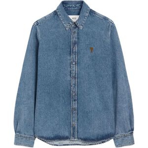 Ami Paris, Heren, Overhemden, Blauw, Maat: L
