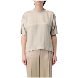 Giorgio Armani, Dames, Blouses & Shirts, Grijs, Maat: S Zijde,