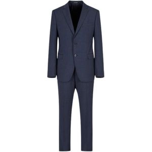 Emporio Armani, Heren, Pakken, Blauw, Maat: XL Wol,