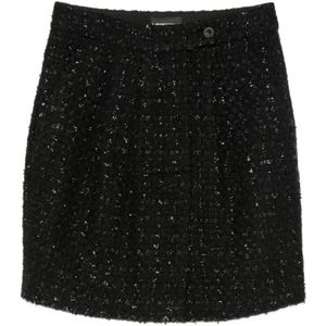 Emporio Armani, Dames, Rokken, Zwart, Maat: M Tweed,