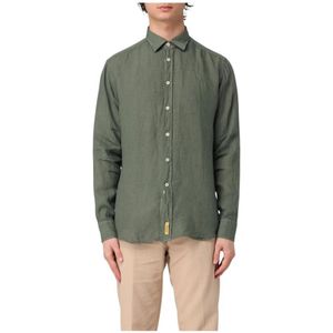 B.D Baggies, Heren, Overhemden, Groen, Maat: 2XL Linnen,