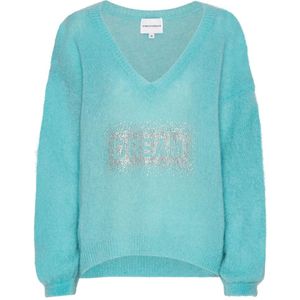 Americandreams, Dames, Truien, Groen, Maat: M Wol,