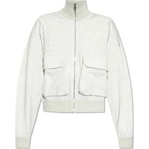 Versace, Dames, Sweatshirts & Hoodies, Grijs, Maat: XS Katoen,