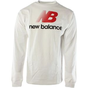 New Balance, Heren, Sweatshirts & Hoodies, Wit, Maat: S Katoen,