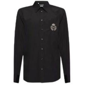 Dolce & Gabbana, Heren, Overhemden, Zwart, Maat: L Katoen,