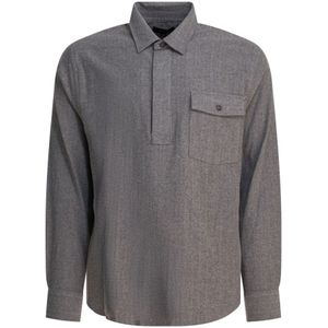Vince, Heren, Overhemden, Grijs, Maat: L Katoen,