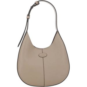 Tod's Beige Leren Tas met Verstelbaar Handvat , Beige , Dames , Maat: ONE Size