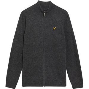 Lyle & Scott - Lamswol Blend Rits Cardigan - Grijs