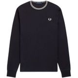 Fred Perry Twin Tipped Long Sleeve T-Shirt - Zwart- Heren, Zwart
