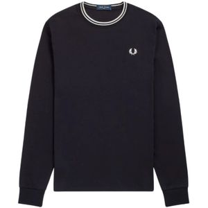 Fred Perry Twin Tipped Long Sleeve T-Shirt - Zwart- Heren, Zwart