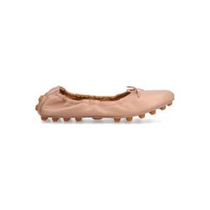 Tod's Stijlvolle Bubble Kalbslederen Ballerina`s , Beige , Dames , Maat: 36 EU