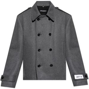 Dolce & Gabbana, Heren, Jassen, Grijs, Maat: L Wol,