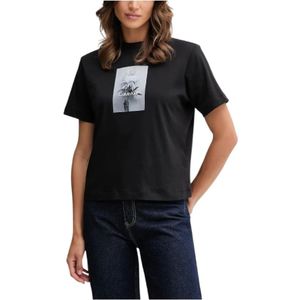 Calvin Klein, Dames, Tops, Zwart, Maat: XS Katoen,