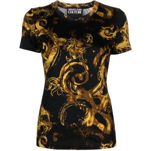 Versace Jeans Couture, Dames, Tops, Zwart, Maat: XS