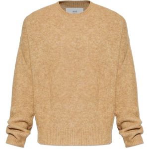 Ami Paris, Heren, Truien, Beige, Maat: 2XS Wol,
