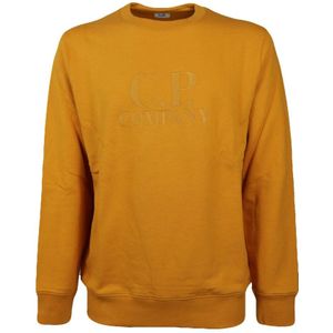 C.p. Company, Heren, Sweatshirts & Hoodies, Oranje, Maat: S Katoen,