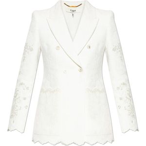 Chloé, Dames, Jassen, Wit, Maat: XS Leer,