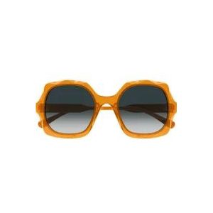 Chloé Oranje Zonnebril voor dagelijks gebruik , Orange , Dames , Maat: 53 MM