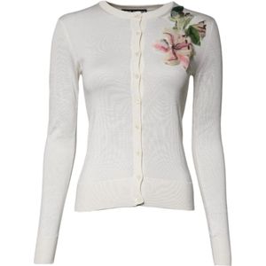 Dolce & Gabbana, Dames, Truien, Beige, Maat: 3XS Zijde,