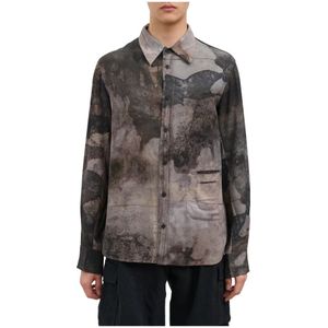 Ziggy Chen, Heren, Overhemden, Grijs, Maat: M Zijde,