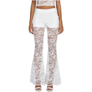 Doris S, Dames, Broeken, Wit, Maat: XS Satijn,