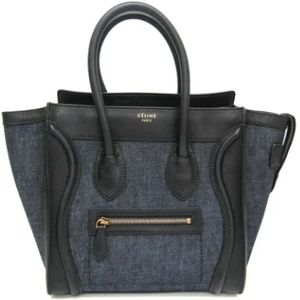 Celine Vintage, Dames, Pre-owned, Blauw, Maat: ONE Size Denim,