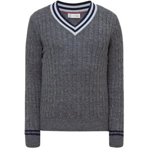 Brunello Cucinelli, Dames, Truien, Grijs, Maat: 2XL Katoen,