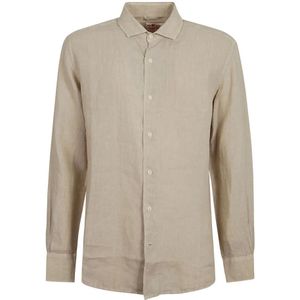 MC2 Saint Barth, Heren, Overhemden, Beige, Maat: M Linnen,