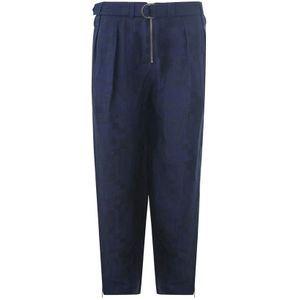 Emporio Armani, Heren, Broeken, Blauw, Maat: L Linnen,