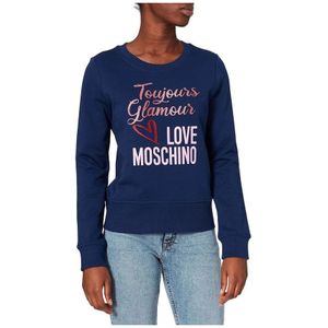 Love Moschino - Design Sweatshirt - Blauw - Katoenmix - Regular Fit