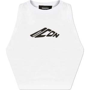 Dsquared2, Dames, Tops, Wit, Maat: S Katoen,