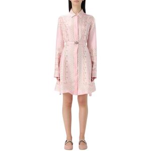 Versace - Overhemdjurk - Roze - Zijde - Kettingprint