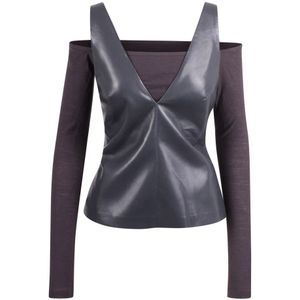 Nanushka, Dames, Tops, Grijs, Maat: M Wol,