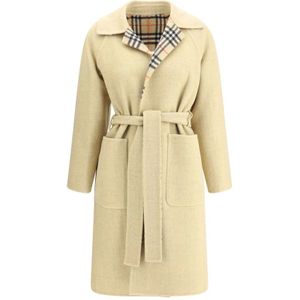 Burberry, Dames, Mantels, Beige, Maat: 3XS Wol,