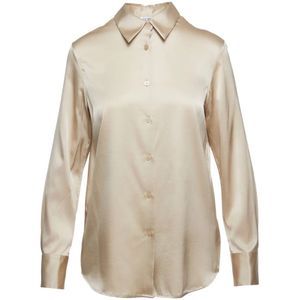 Filippa K, Dames, Blouses & Shirts, Beige, Maat: S Zijde,