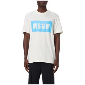 Msgm, Heren, Tops, Wit, Maat: XL Katoen,