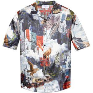 Off White, Heren, Overhemden, Veelkleurig, Maat: S Zijde,