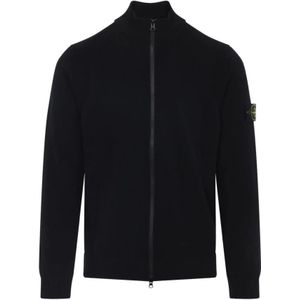 Stone Island, Heren, Truien, Zwart, Maat: XL Wol,