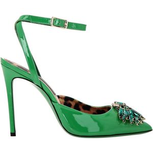Philipp Plein, Dames, Schoenen, Groen, Maat: 36 EU Leer,