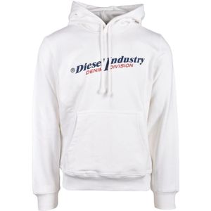 Diesel, Heren, Sweatshirts & Hoodies, Wit, Maat: M Katoen,