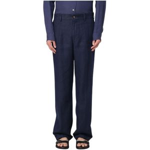 Michael Kors, Heren, Broeken, Blauw, Maat: W32 Linnen,