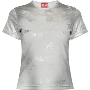 Diesel, Dames, Tops, Grijs, Maat: 2XS Katoen,