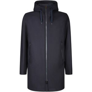 Capuchonjas - Blauw - Wol-Polyamide Mix - Regular Fit