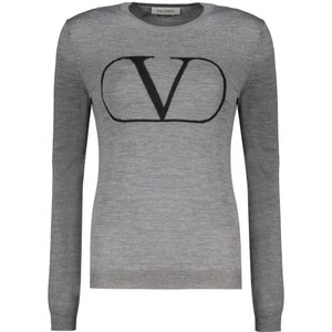 Valentino Garavani, Dames, Truien, Grijs, Maat: S Wol,