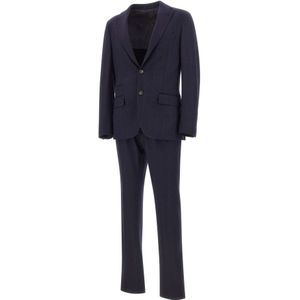 Eleventy, Heren, Pakken, Blauw, Maat: M Wol,