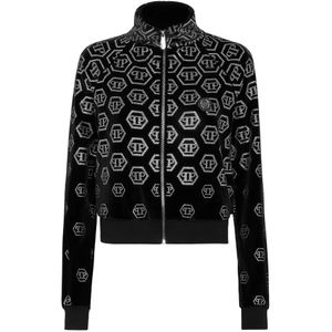 Philipp Plein, Dames, Sweatshirts & Hoodies, Zwart, Maat: M