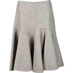 Bottega Veneta, Dames, Rokken, Grijs, Maat: M Wol,