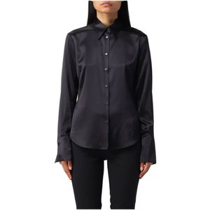 Pinko, Dames, Blouses & Shirts, Zwart, Maat: XS Zijde,
